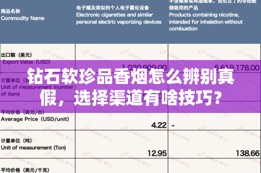 钻石软珍品香烟怎么辨别真假，选择渠道有啥技巧？
